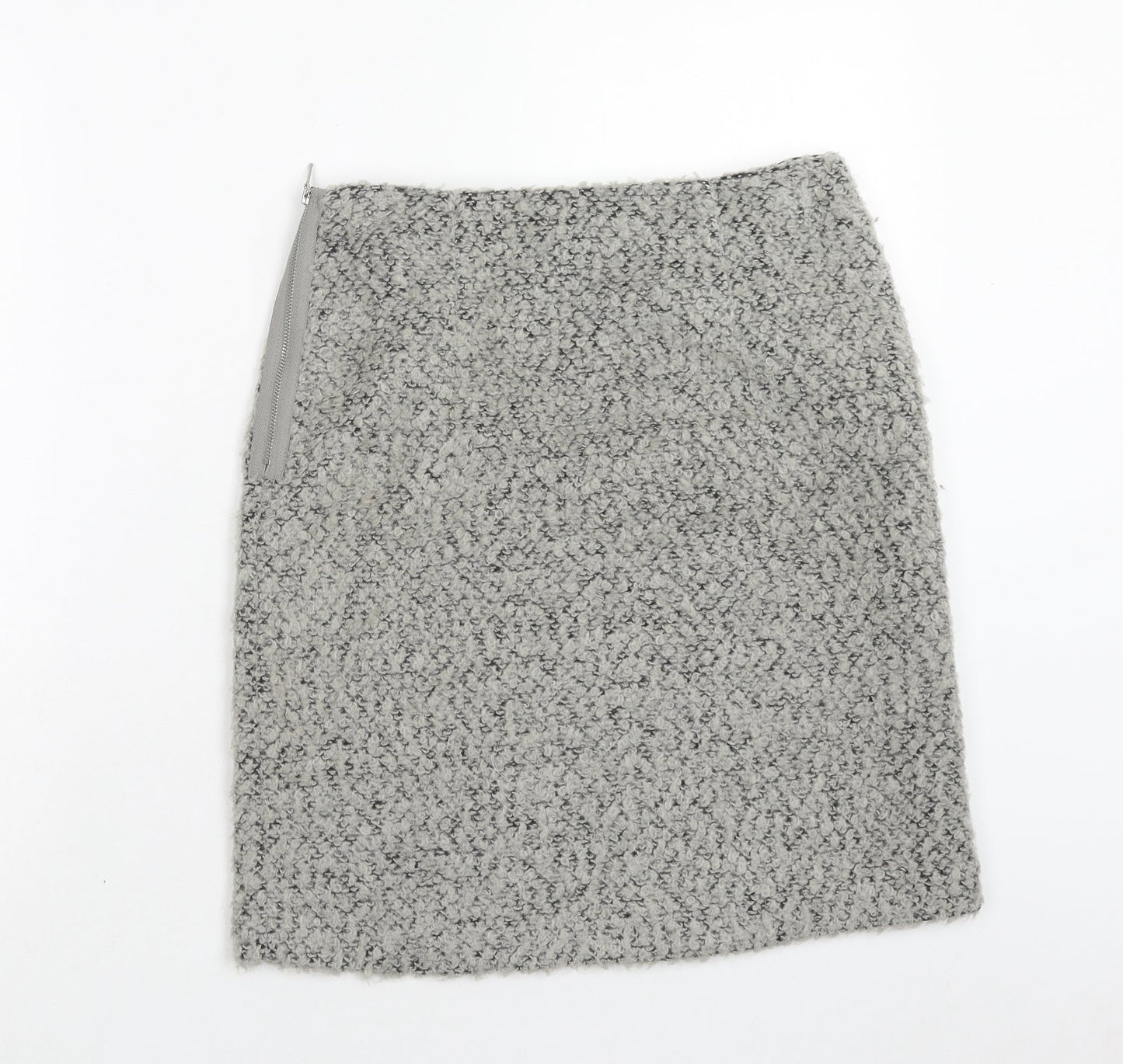 Marks and Spencer Womens Grey Polyester Straight & Pencil Skirt Size 8 Zip