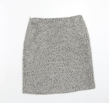 Marks and Spencer Womens Grey Polyester Straight & Pencil Skirt Size 8 Zip
