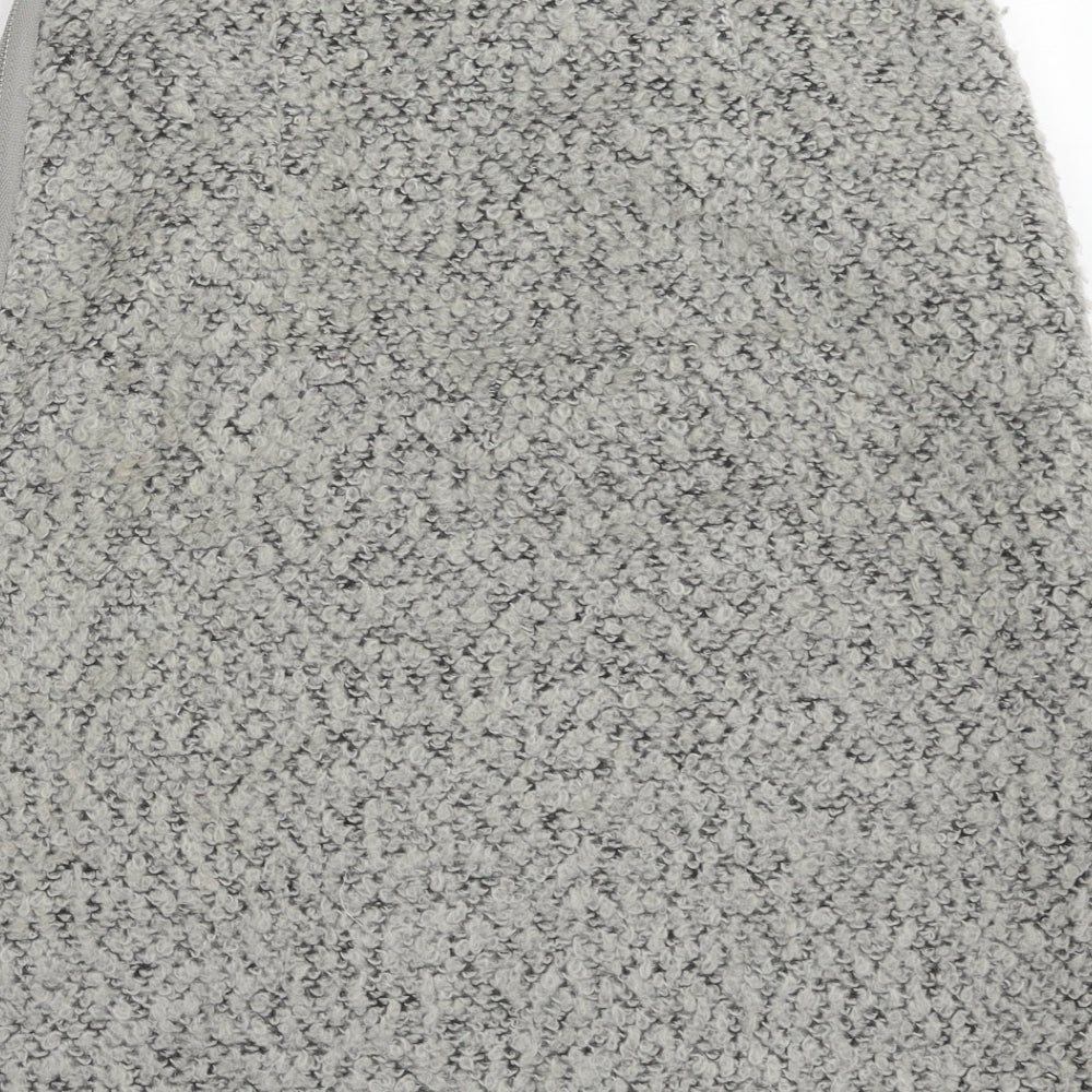Marks and Spencer Womens Grey Polyester Straight & Pencil Skirt Size 8 Zip