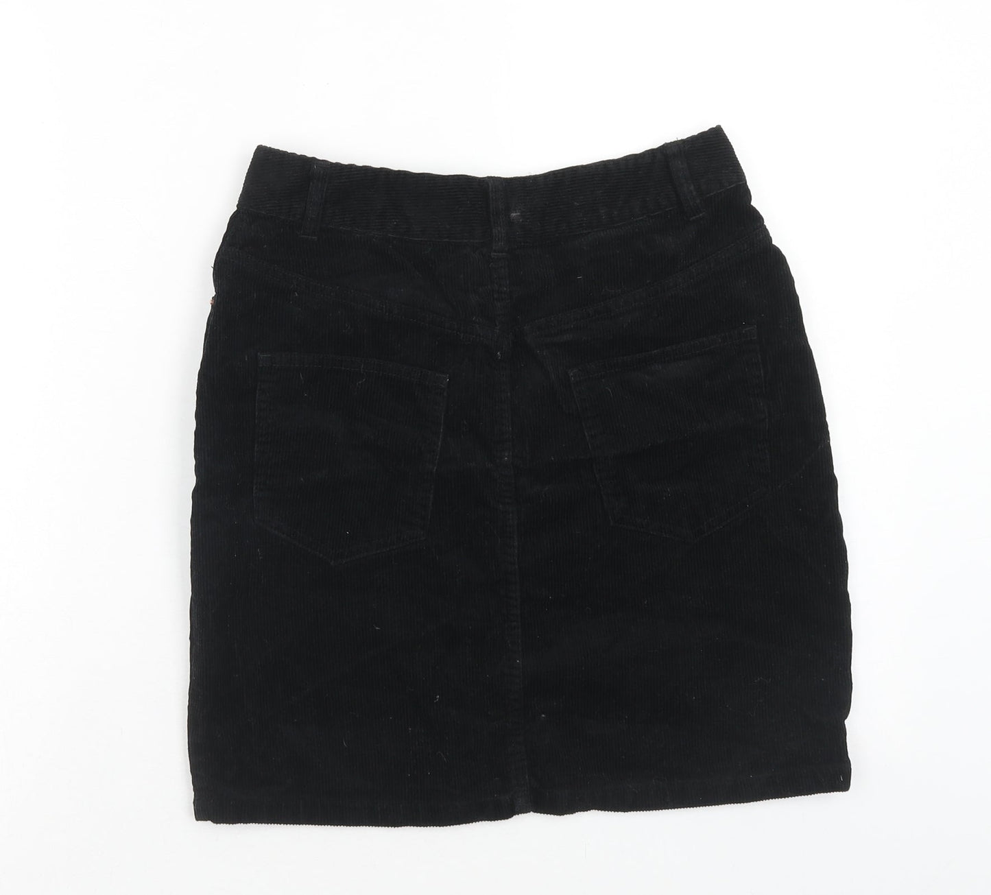 ASOS Womens Black Cotton Straight & Pencil Skirt Size 8 Zip