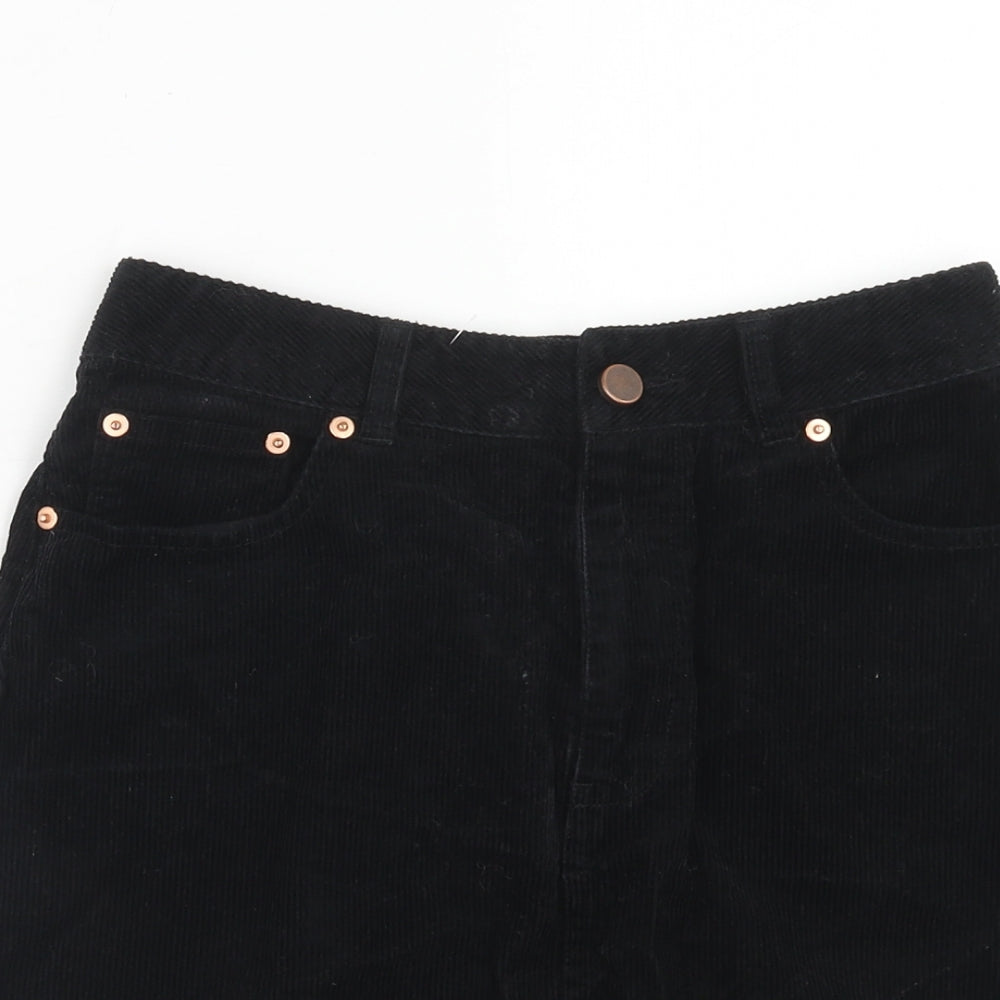 ASOS Womens Black Cotton Straight & Pencil Skirt Size 8 Zip