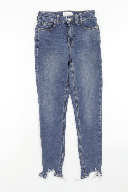 Topshop Womens Blue Cotton Skinny Jeans Size 24 in L28 in Regular Zip