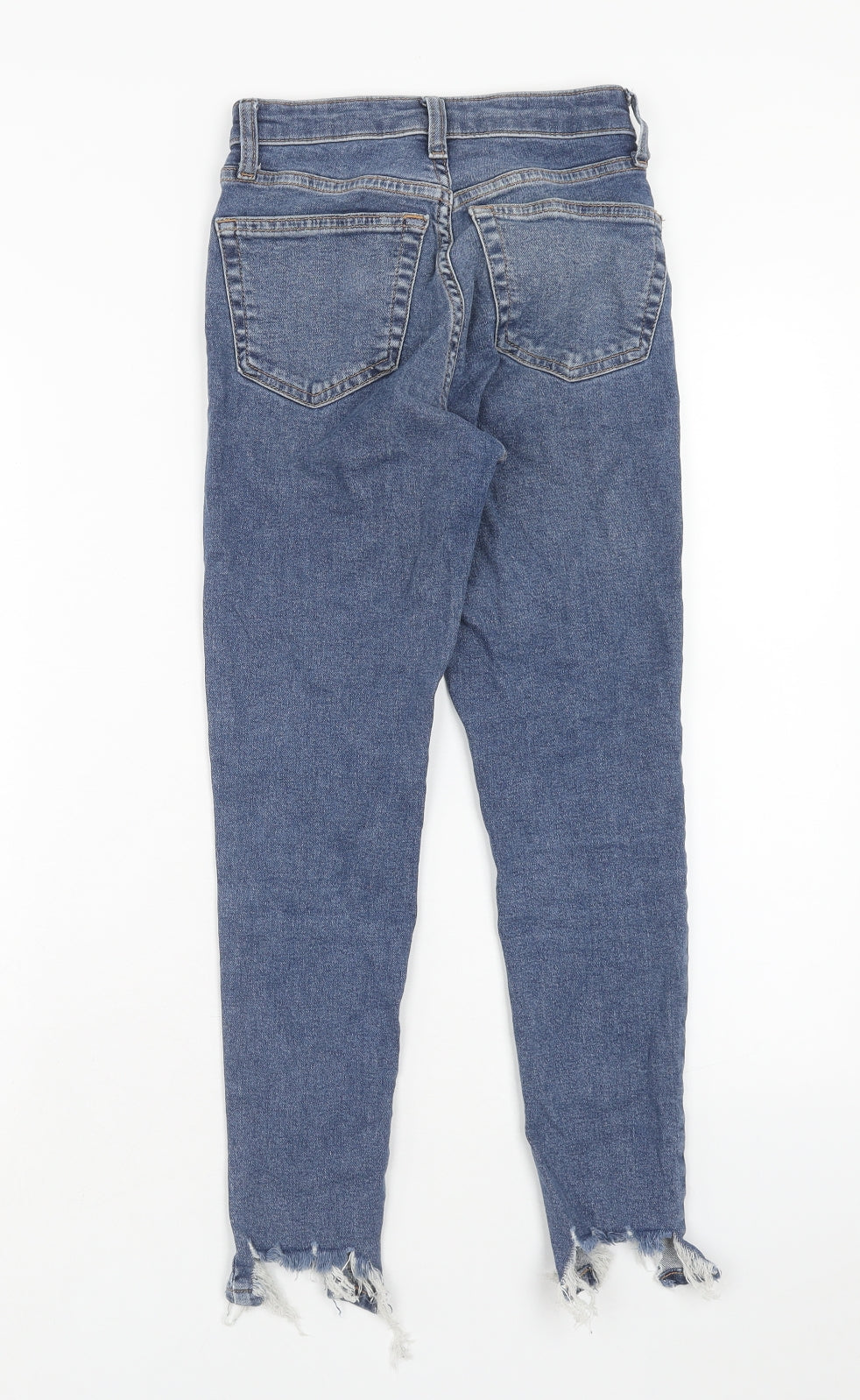 Topshop Womens Blue Cotton Skinny Jeans Size 24 in L28 in Regular Zip