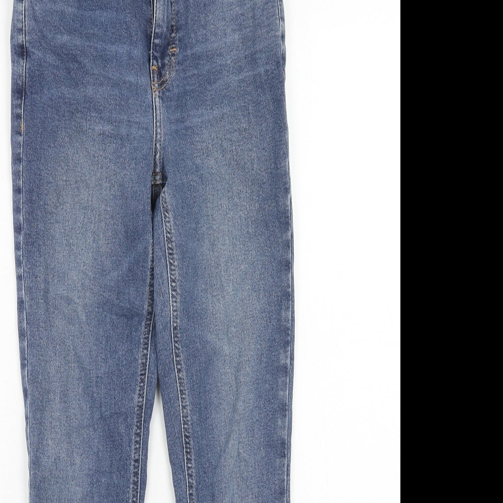 Topshop Womens Blue Cotton Skinny Jeans Size 24 in L28 in Regular Zip