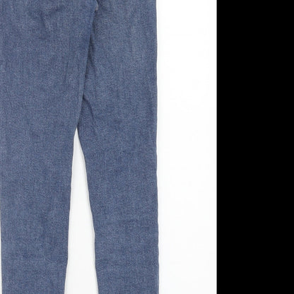 Topshop Womens Blue Cotton Skinny Jeans Size 24 in L28 in Regular Zip