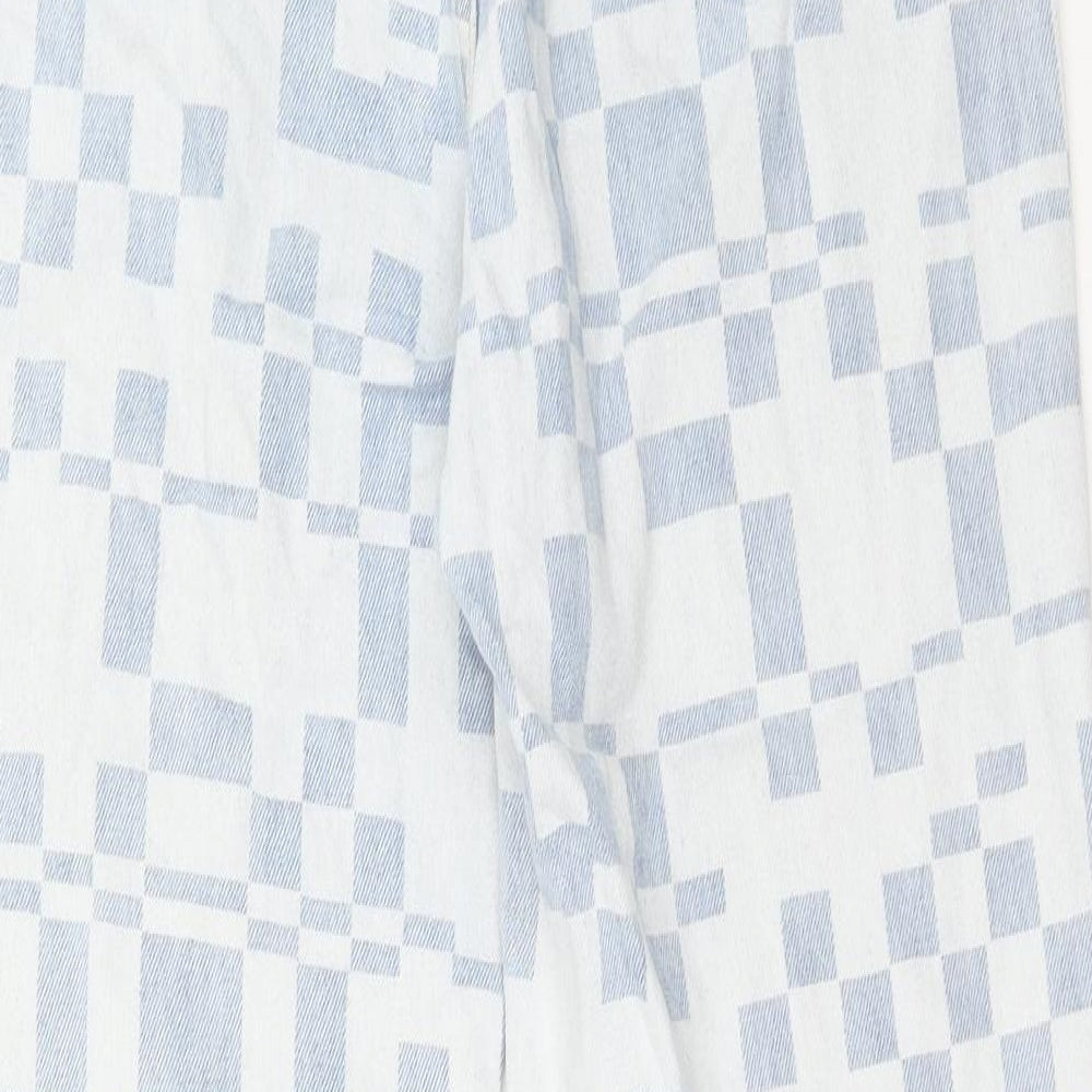glasson Womens Blue Geometric Cotton Straight Jeans Size 12 Regular Zip
