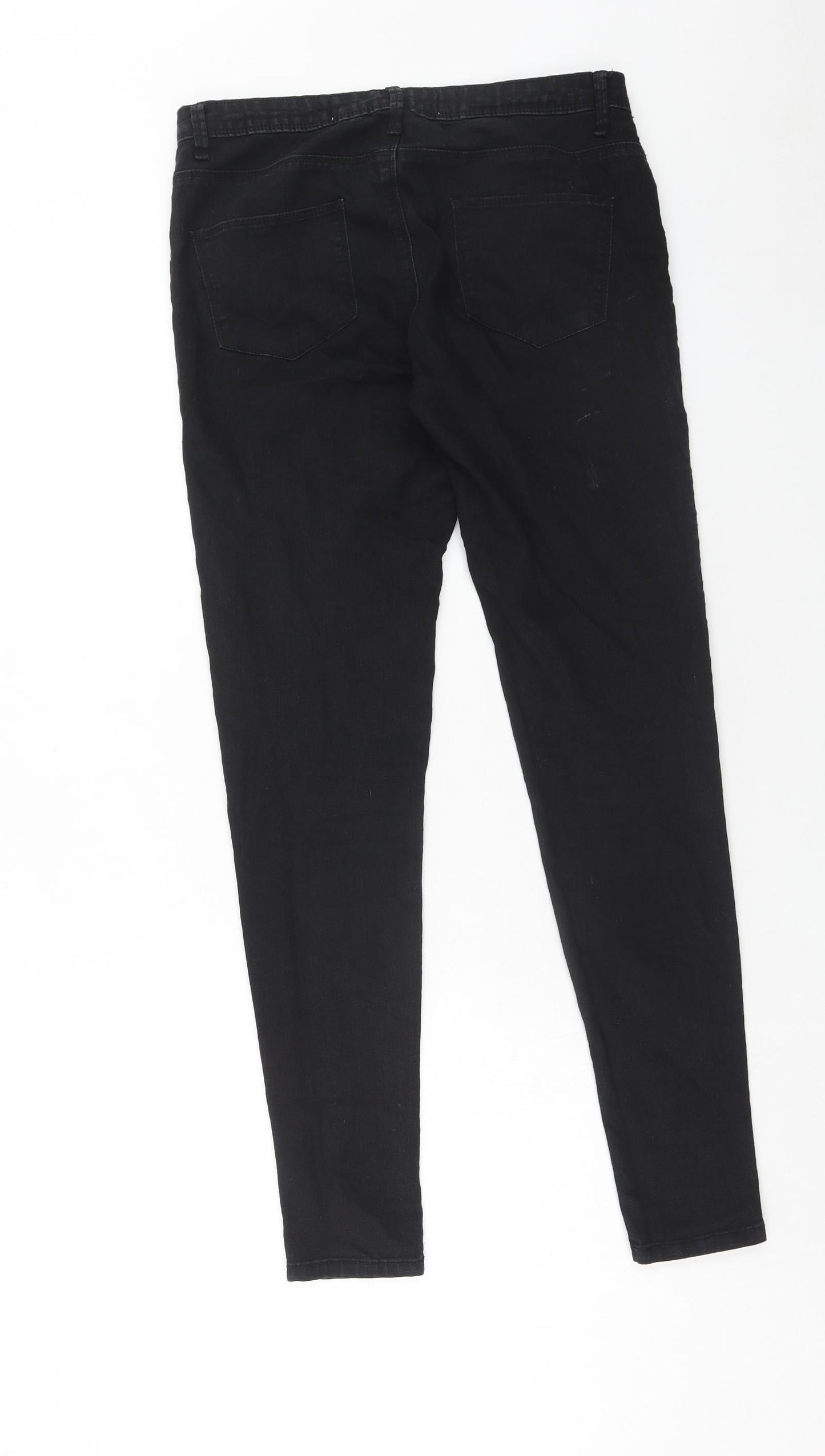 Denim & Co. Womens Black Cotton Skinny Jeans Size 12 Regular Zip