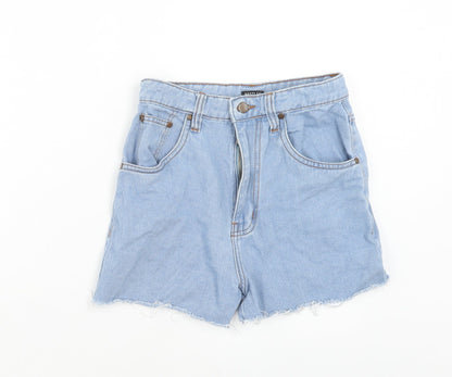 Nasty Gal Womens Blue Camel Boyfriend Shorts Size 6 Regular Zip