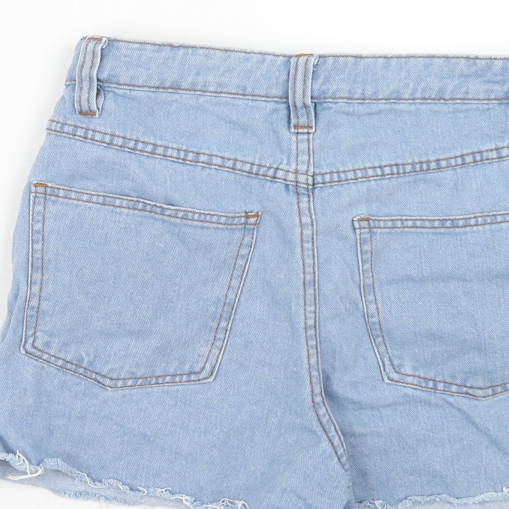 Nasty Gal Womens Blue Camel Boyfriend Shorts Size 6 Regular Zip