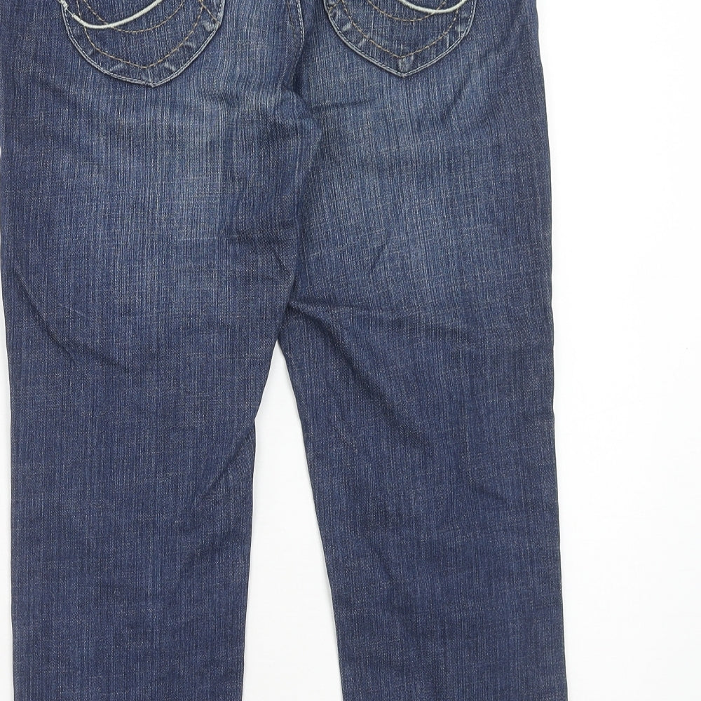 House Of Denim Womens Blue Cotton Straight Jeans Size 8 Regular Zip
