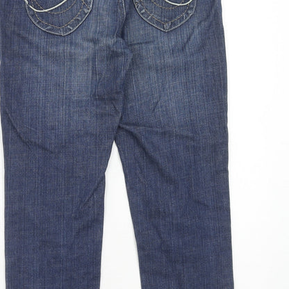 House Of Denim Womens Blue Cotton Straight Jeans Size 8 Regular Zip