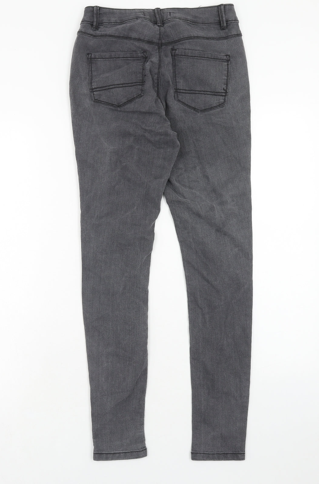 2 birds Womens Grey Cotton Skinny Jeans Size 10 Regular Zip