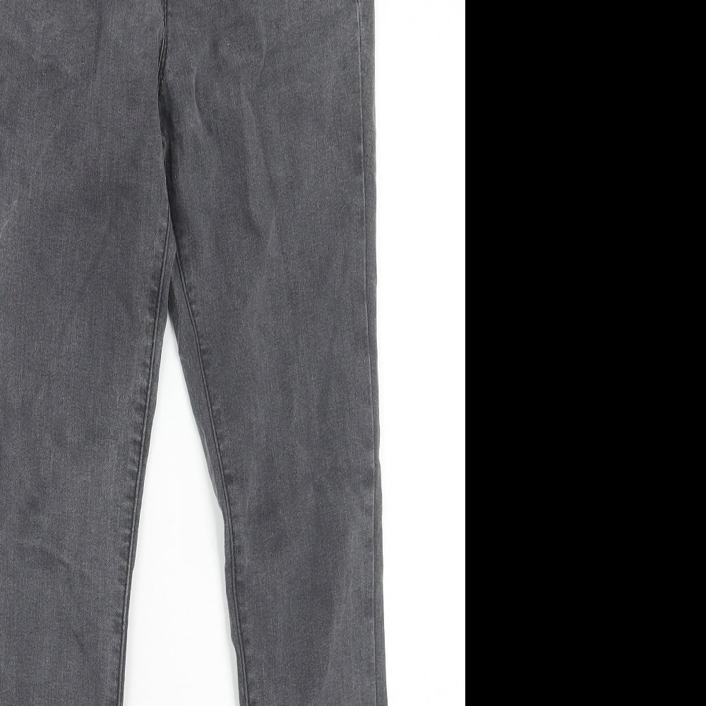 2 birds Womens Grey Cotton Skinny Jeans Size 10 Regular Zip