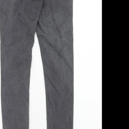 2 birds Womens Grey Cotton Skinny Jeans Size 10 Regular Zip