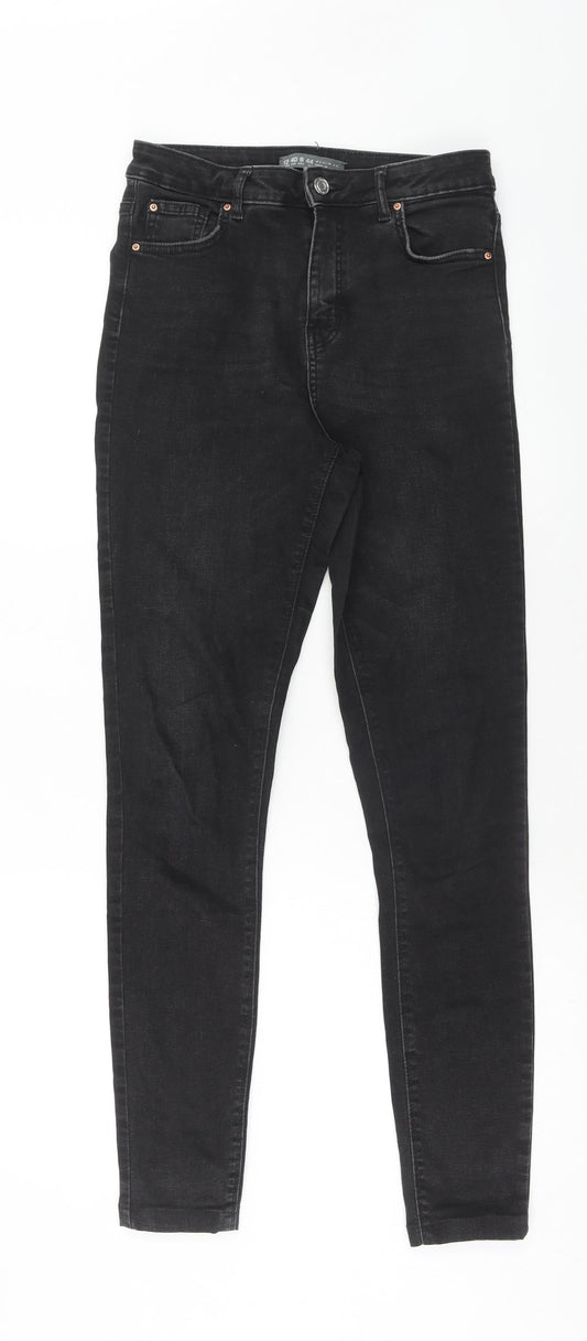 Denim & Co. Womens Black Cotton Skinny Jeans Size 12 Regular Zip