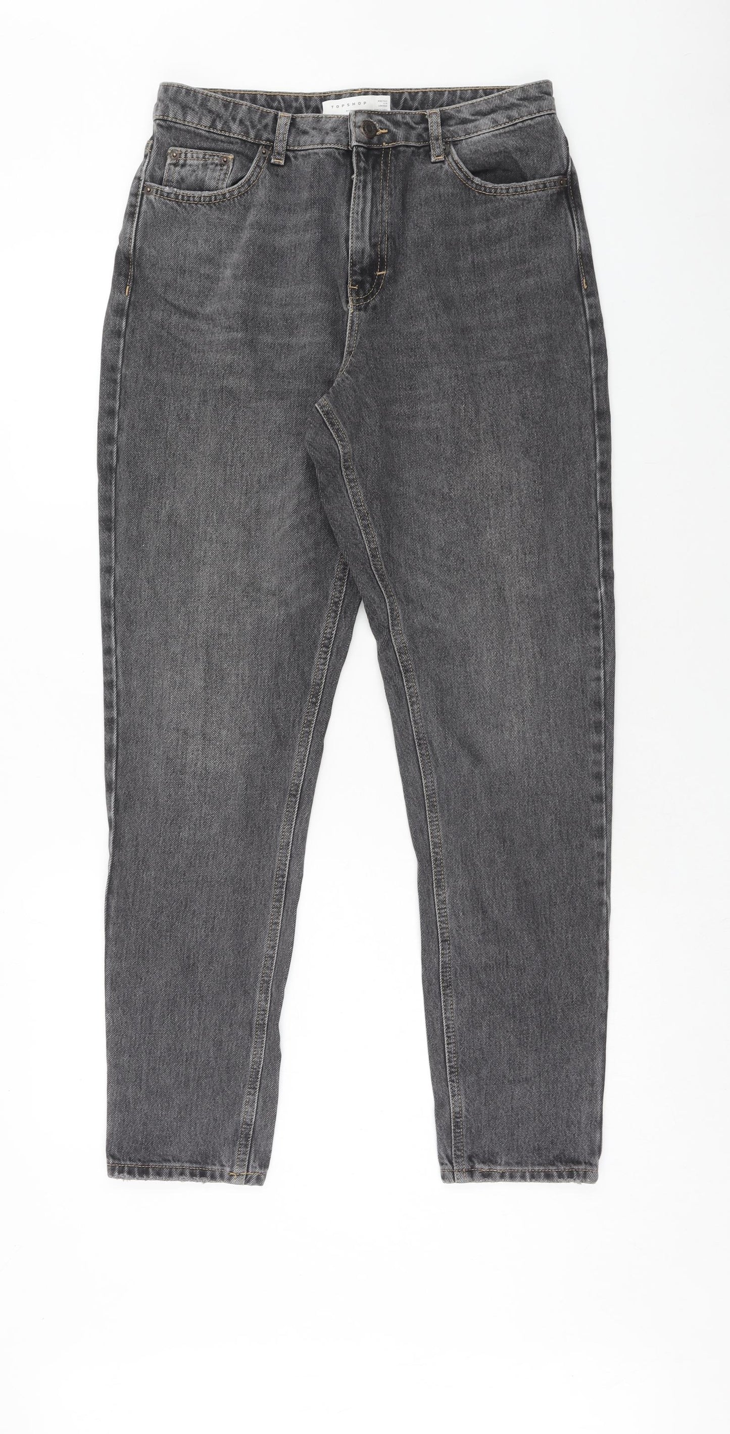 Topshop Womens Grey Cotton Skinny Jeans Size 30 in L34 in Regular Zip