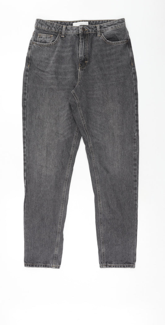 Topshop Womens Grey Cotton Skinny Jeans Size 30 in L34 in Regular Zip