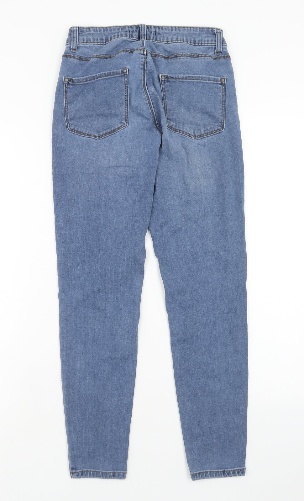 Denim & Co. Womens Blue Cotton Straight Jeans Size 10 Regular Zip