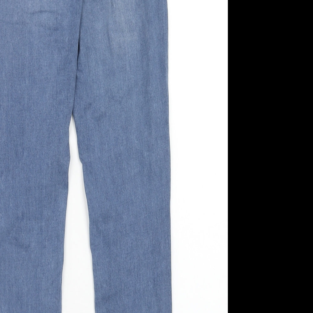 Denim & Co. Womens Blue Cotton Straight Jeans Size 10 Regular Zip