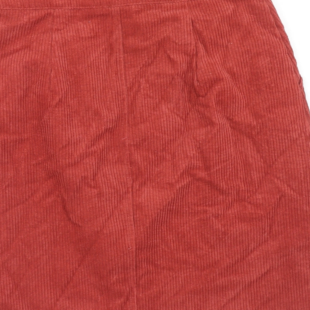 Glamorous Womens Red Cotton Straight & Pencil Skirt Size 8 Zip