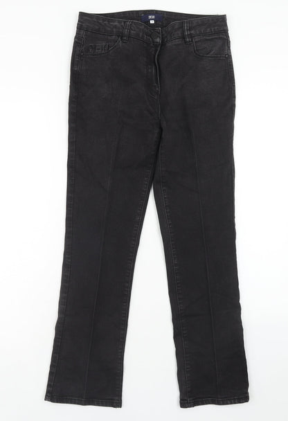 Lincoln Womens Black Cotton Straight Jeans Size 10 Regular Zip