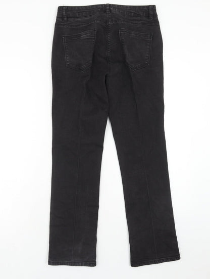 Lincoln Womens Black Cotton Straight Jeans Size 10 Regular Zip