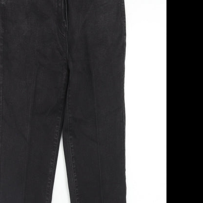 Lincoln Womens Black Cotton Straight Jeans Size 10 Regular Zip