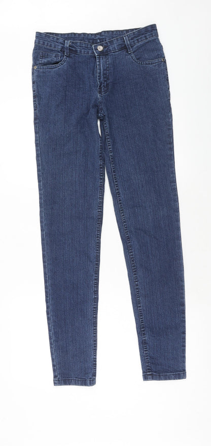Logus Womens Blue Cotton Skinny Jeans Size 30 in Regular Zip