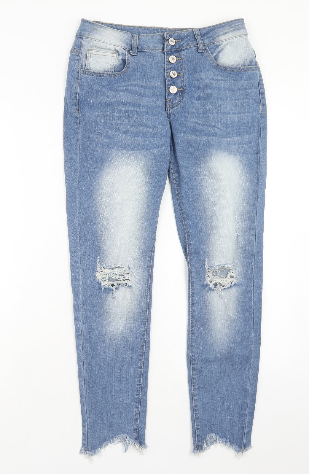Womens UK Size M Preworn Regular Fit Skinny Blue Jeans