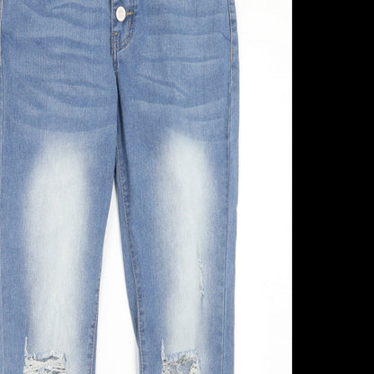 Womens UK Size M Preworn Regular Fit Skinny Blue Jeans
