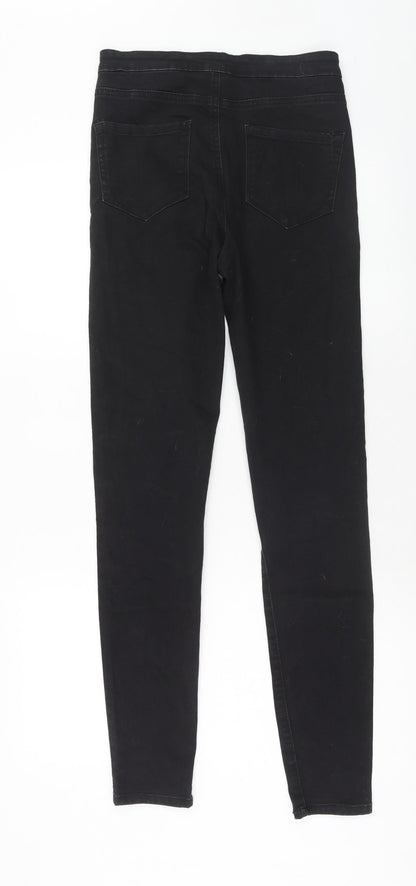 Denim & Co. Womens Black Cotton Skinny Jeans Size 10 Regular Zip