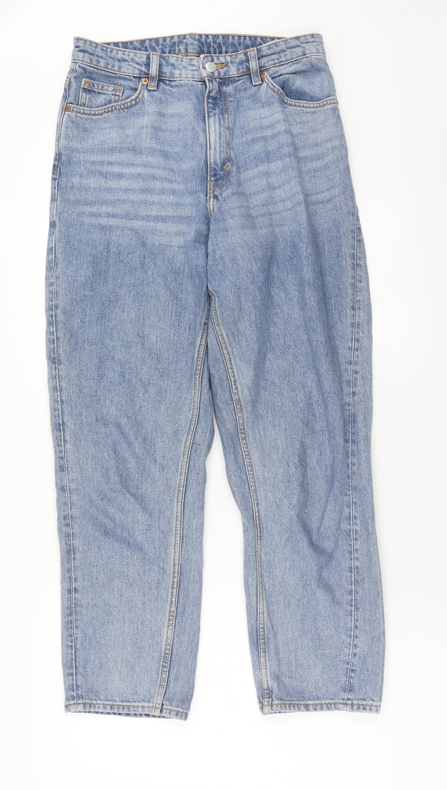 Monkl Womens Blue Cotton Straight Jeans Size 28 in Regular Zip