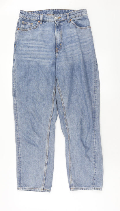 Monkl Womens Blue Cotton Straight Jeans Size 28 in Regular Zip