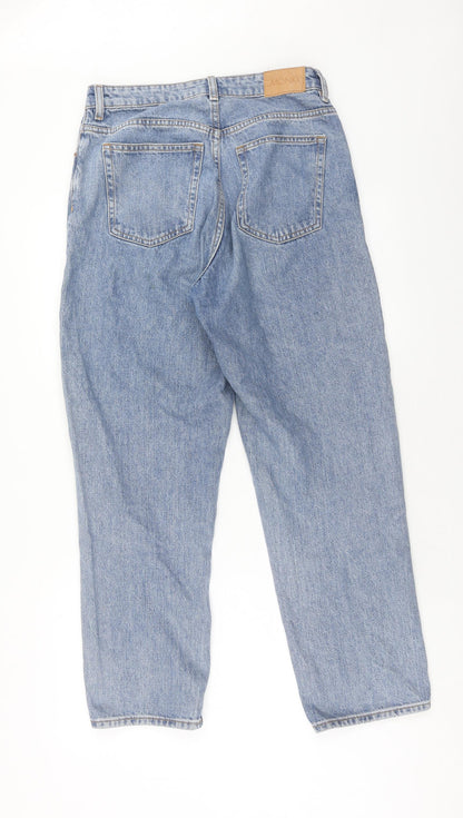 Monkl Womens Blue Cotton Straight Jeans Size 28 in Regular Zip
