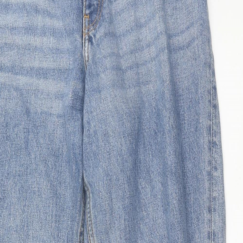Monkl Womens Blue Cotton Straight Jeans Size 28 in Regular Zip