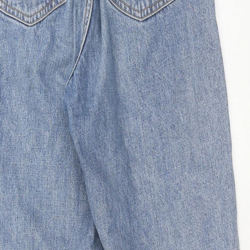 Monkl Womens Blue Cotton Straight Jeans Size 28 in Regular Zip