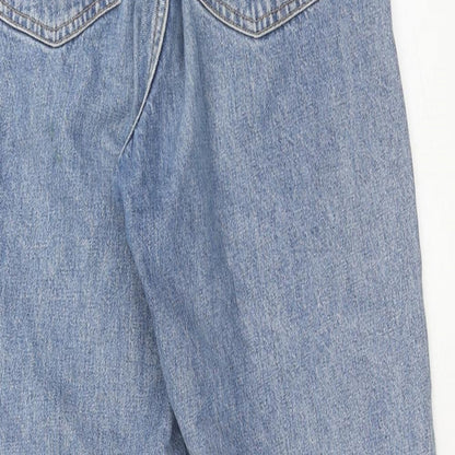 Monkl Womens Blue Cotton Straight Jeans Size 28 in Regular Zip