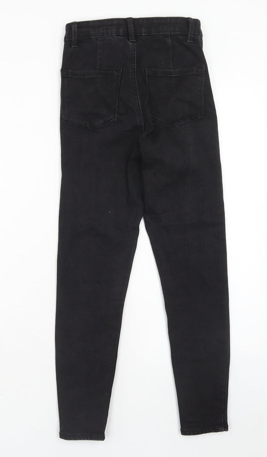 Denim & Co. Womens Black Cotton Skinny Jeans Size 6 Regular Zip
