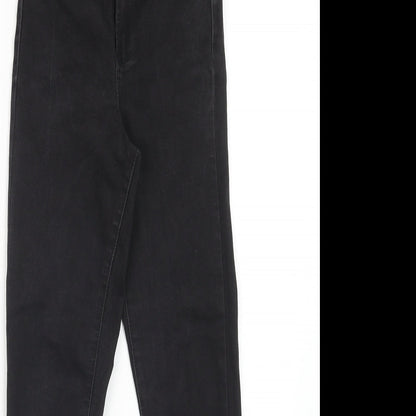 Denim & Co. Womens Black Cotton Skinny Jeans Size 6 Regular Zip