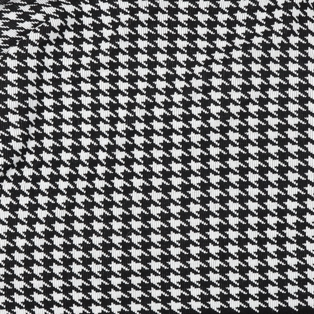 NAANAA Womens Black V-Neck Geometric 100% Cotton Pullover Jumper Size M