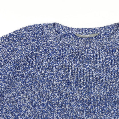 Nutmeg Womens Blue Round Neck Acrylic Pullover Jumper Size 10