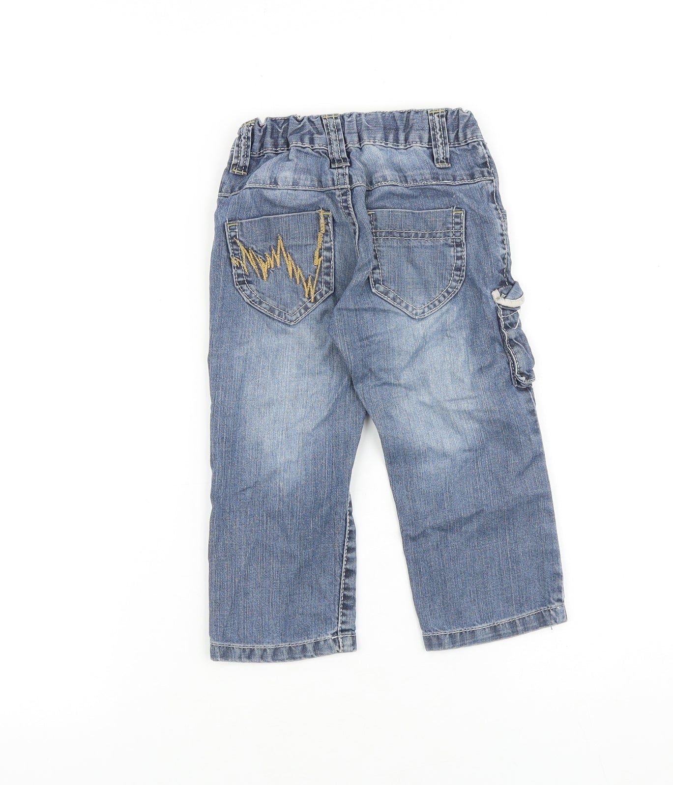 ativo Baby Blue 100% Cotton Jogger Jeans Size 24 Months Zip