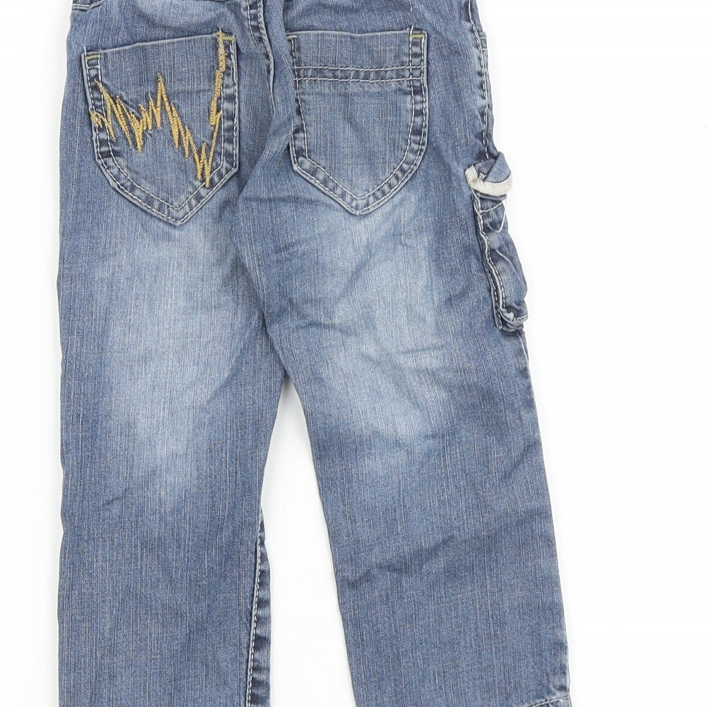 ativo Baby Blue 100% Cotton Jogger Jeans Size 24 Months Zip