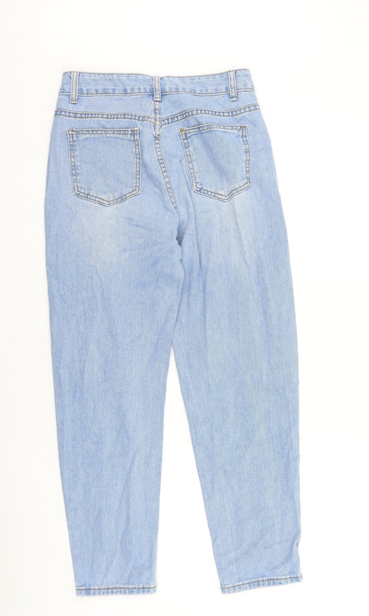 SheIn Womens Blue Cotton Blend Tapered Jeans Size S L27 in Regular Zip