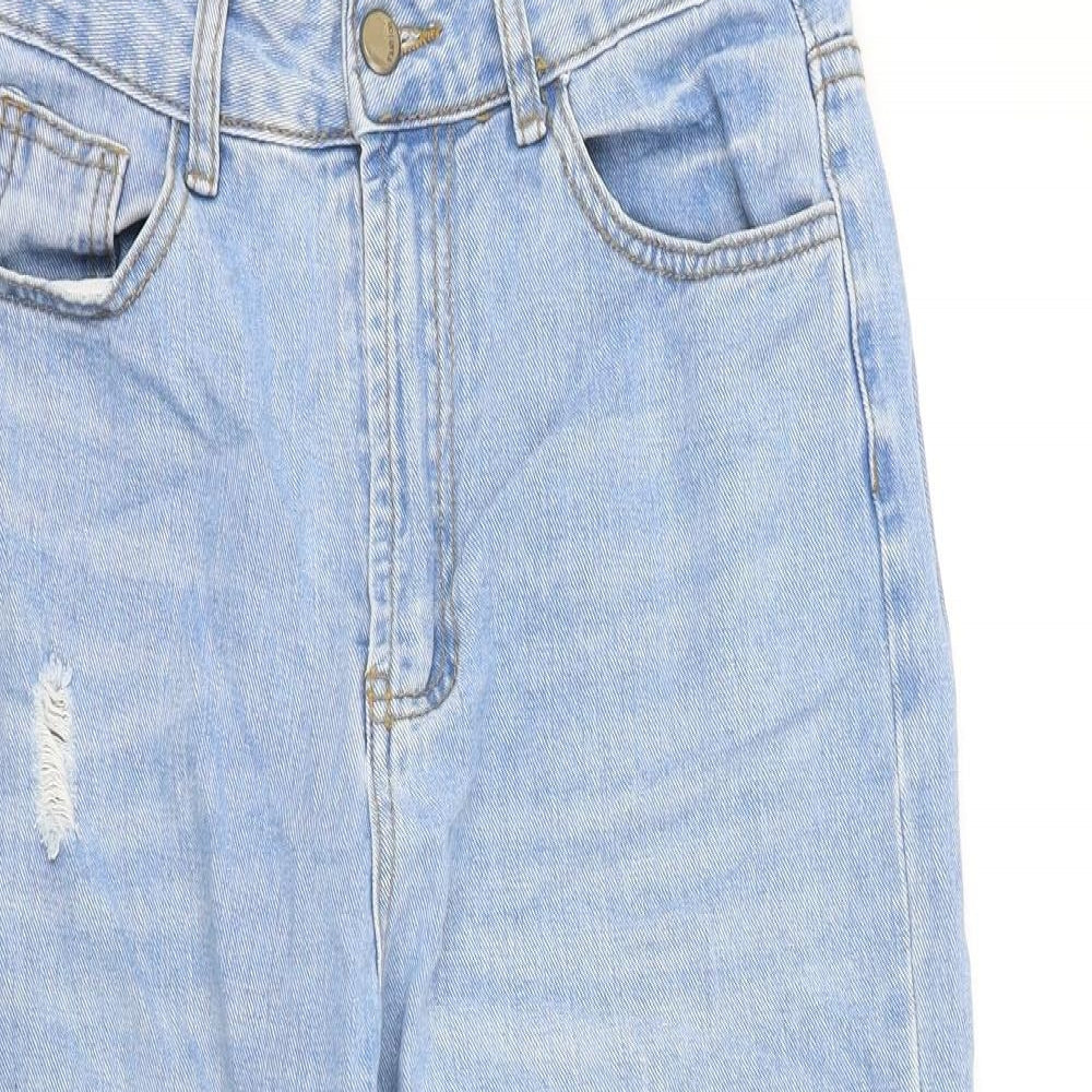 SheIn Womens Blue Cotton Blend Tapered Jeans Size S L27 in Regular Zip