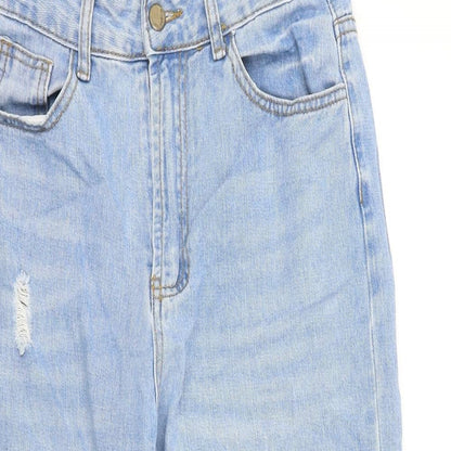 SheIn Womens Blue Cotton Blend Tapered Jeans Size S L27 in Regular Zip