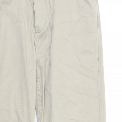 H&M Mens Beige Cotton Trousers Size 30 in L31 in Regular Button
