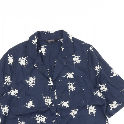 Womens UK Size 6 Marks and Spencer Blue Basic Button-Up