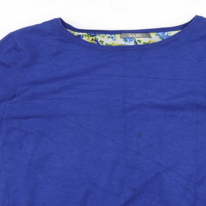 Womens UK Size 10 South Blue Pullover Jumper