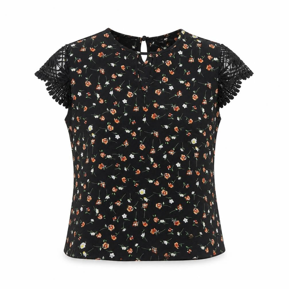 Womens UK Size L SheIn Black Basic Blouse